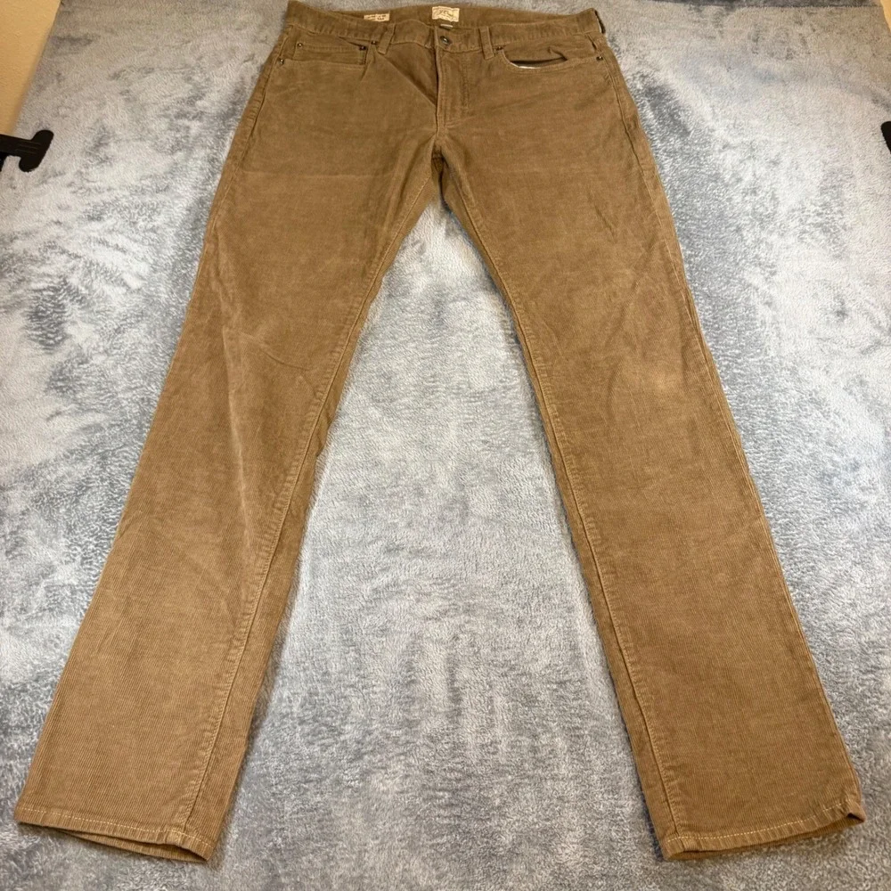 J Crew 484 Slim Fit Corduroy Pants Mens 34x34‎ Tan Brown 5-Pocket Trousers